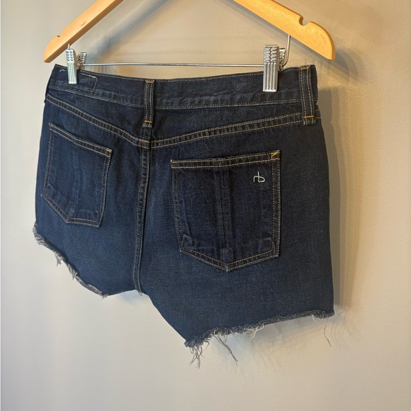 Rag & Bone Dark Blue Jean Distressed Mini Shorts in size 29 - Picture 5 of 11